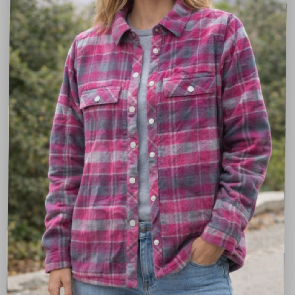 Columbia Insulated Plaid Fleece Lined Shacket